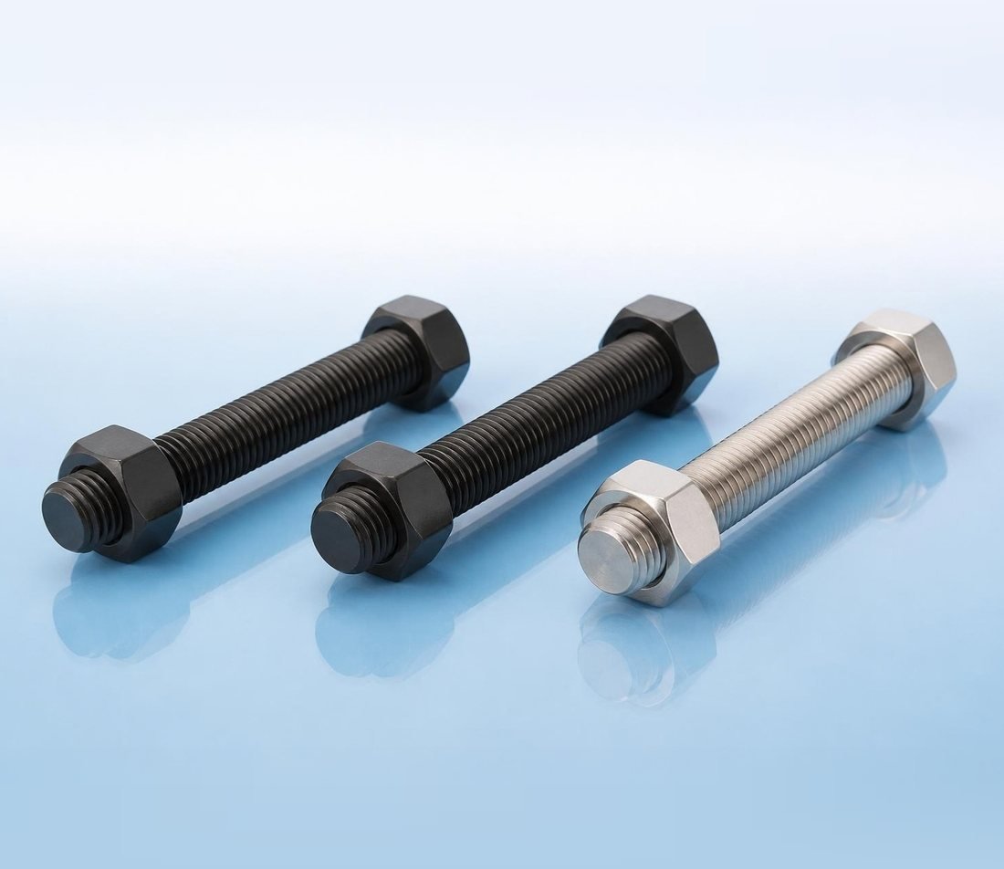 High tensile stud bolts with nuts